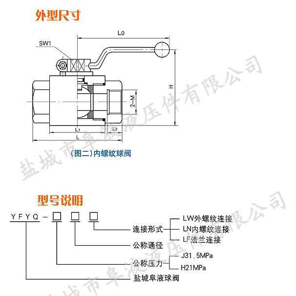 YFYQ型內螺紋高壓球閥